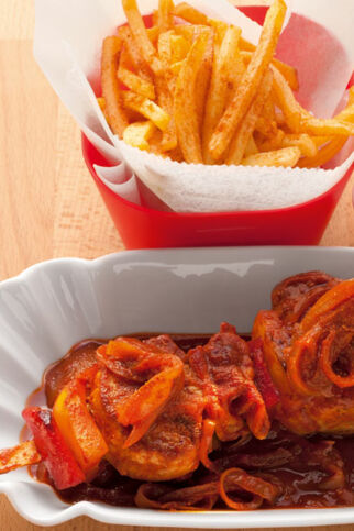 Schaschliksauce mit Schweinefiletspießen