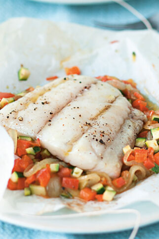 Fischfilet auf Ratatouillegemüse Fischfilet auf Ratatouillegemüse