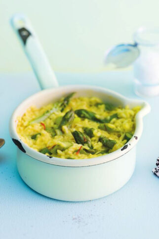 Safranrisotto mit Spargel Safranrisotto mit Spargel