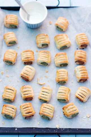 Gefüllte Blätterteigröllchen Gefüllte Blätterteigröllchen