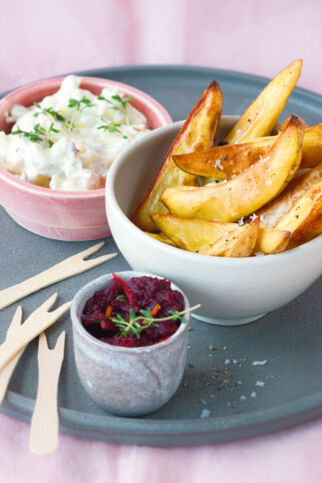 Potato Wedges mit zweierlei Dips