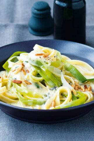 Lauch-Tagliatelle mit Gorgonzolasauce