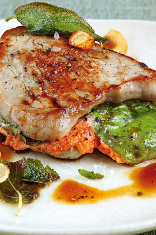 Gefüllte Schweinesteaks mit Ricotta