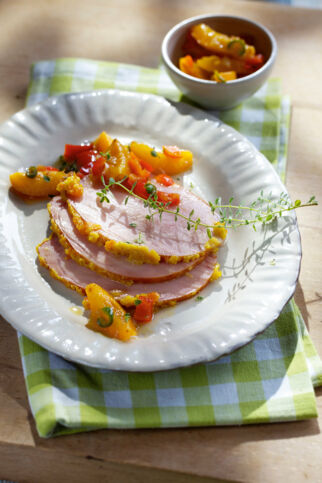 Kasseler mit Thymian-Aprikosen Kasseler mit Thymian-Aprikosen