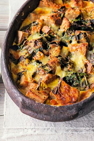 Brotauflauf mit Mangold Brotauflauf mit Mangold