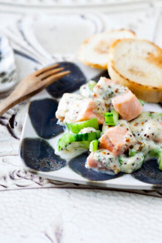 Fisch in Gurken-Senf-Sauce