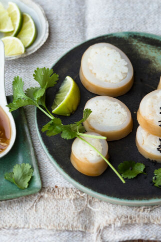 Teriyaki-Tintenfisch-Sushi Teriyaki-Tintenfisch-Sushi