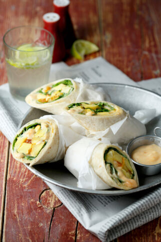 Wraps mit Röstpastinaken und Currycreme Wraps mit Röstpastinaken und Currycreme