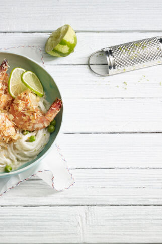Limettennudeln mit Kokosgarnelen Limettennudeln mit Kokosgarnelen