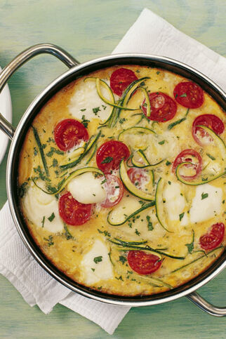 Omelette mit Ziegenkäse und Kirschtomaten Omelette mit Ziegenkäse und Kirschtomaten