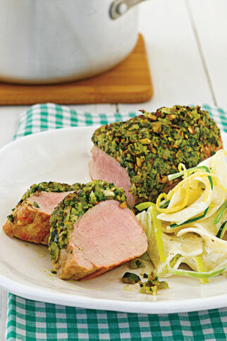 Schweinefilets mit Champignon-Bärlauch-Kruste Schweinefilets mit Champignon-Bärlauch-Kruste