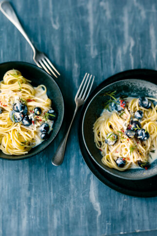 Spaghetti mit scharfer Gorgonzola-Sahne