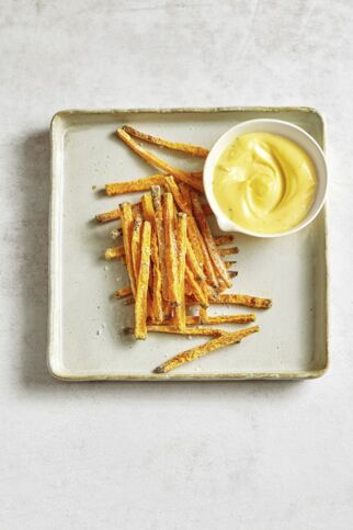 Kürbis-Fritten mit Chili-Mayo Kürbis-Fritten mit Chili-Mayo