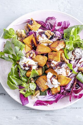 Radicchiosalat mit Süßkartoffeln Radicchiosalat mit Süßkartoffeln