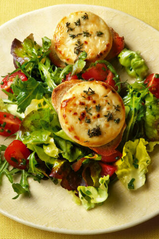 Gratinierter Ziegenkäse mit jungem Blattsalat Gratinierter Ziegenkäse mit jungem Blattsalat