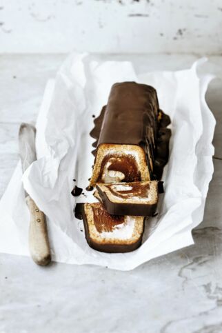 BananenKuchen mit Schokoglasur BananenKuchen mit Schokoglasur