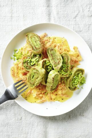 Maultaschen mit Möhrencreme Maultaschen mit Möhrencreme