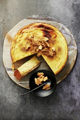 Apfel-Cheesecake mit Haferflockenboden