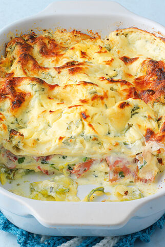 Zucchini-Schinken-Lasagne