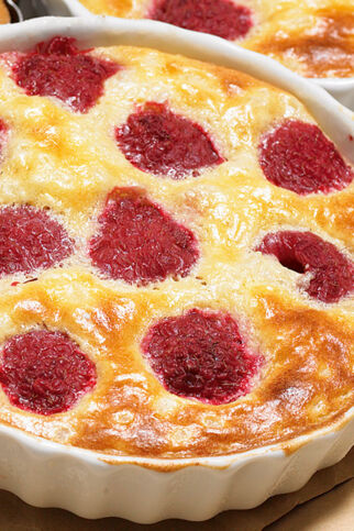 Reisauflauf mit Himbeeren