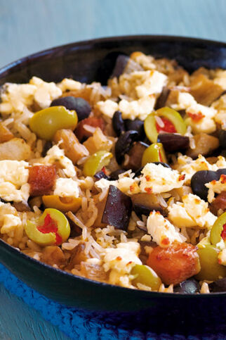 Überbackene Reis-Oliven-Pfanne Überbackene Reis-Oliven-Pfanne