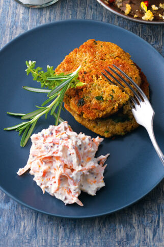 Grünkernpuffer mit Dip Grünkernpuffer mit Dip