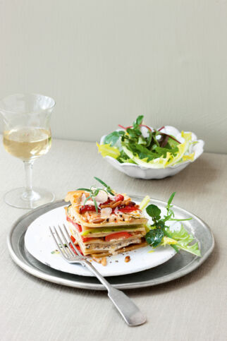 Lasagne mit gerösteter Paprika, Zucchini und Ricotta