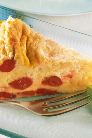 Quarkauflauf mit Sauerkirschen Quarkauflauf mit Sauerkirschen