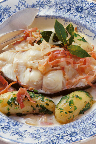 Heilbutt in badischer Specksauce Heilbutt in badischer Specksauce