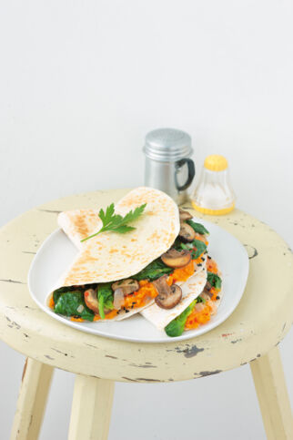 Tortillafladen mit Spinatfüllung Tortillafladen mit Spinatfüllung