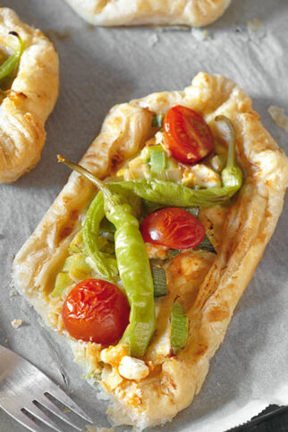 Blätterteig-Pide mit Lauch Blätterteig-Pide mit Lauch