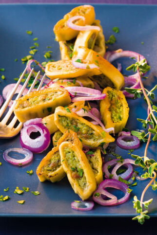 Maultaschen mit Zwiebeln Maultaschen mit Zwiebeln