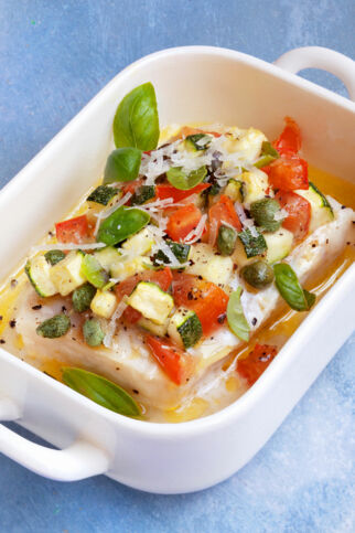 Fischgratin mit Zucchini und Käse Fischgratin mit Zucchini und Käse