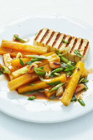 Steckrüben mit Halloumi Steckrüben mit Halloumi