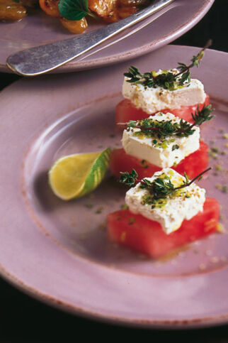 Feta-Melonen-Häppchen