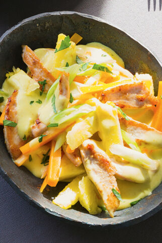 Putencurry mit Joghurtsauce Putencurry mit Joghurtsauce