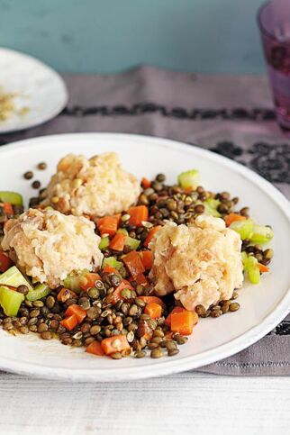 Mehlklöße mit Korianderlinsen Mehlklöße mit Korianderlinsen