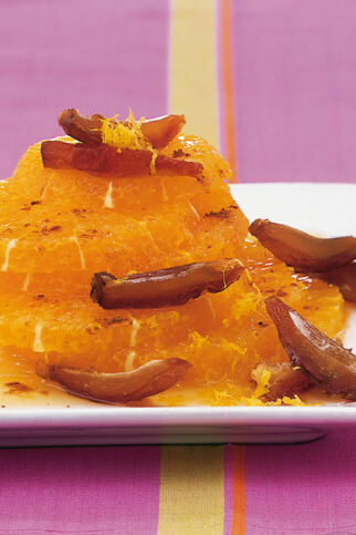 Orangensalat mit Ingwer und Datteln