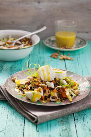 Linsen-Chicorée-Salat mit Ziegenkäse Linsen-Chicorée-Salat mit Ziegenkäse