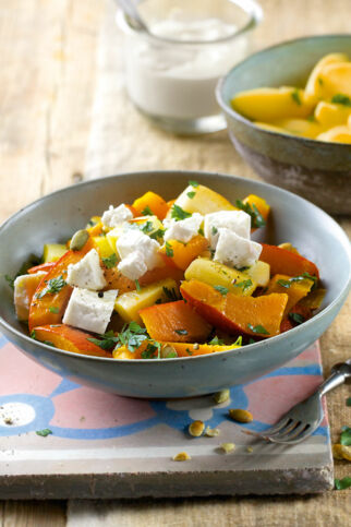 Kürbis-Kartoffel-Ragout mit Schafskäse Kürbis-Kartoffel-Ragout mit Schafskäse