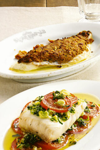 Doradenfilets mit Olivenkruste Doradenfilets mit Olivenkruste