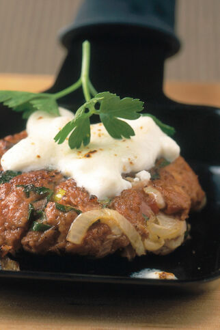 Hackpflänzchen mit Feta Hackpflänzchen mit Feta