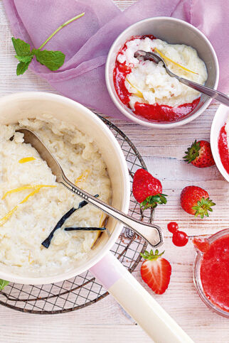Milchreis mit Erdbeersauce Milchreis mit Erdbeersauce
