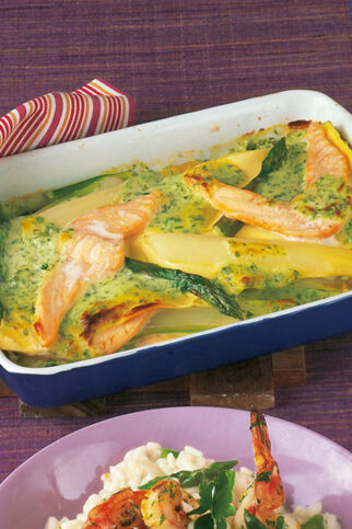 Spargel-Lachs-Lasagne
