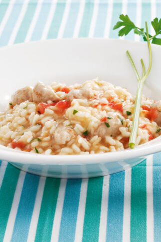 Tomaten-Risotto mit Salsiccia Tomaten-Risotto mit Salsiccia