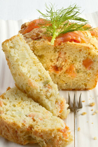 Fenchel-Cake mit Räucherlachs
