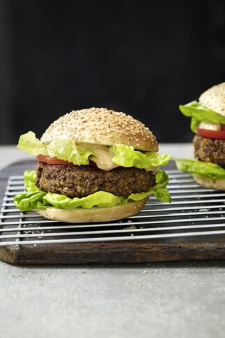 Linsen-Pilz-Burger Linsen-Pilz-Burger