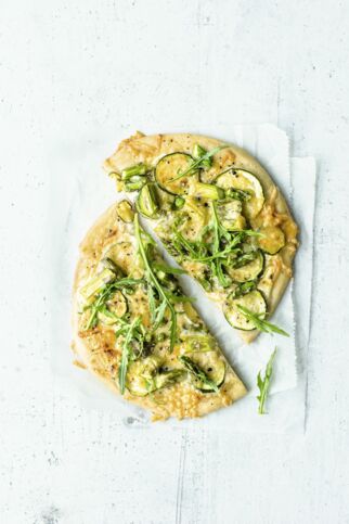 Grüne Gemüsepizza