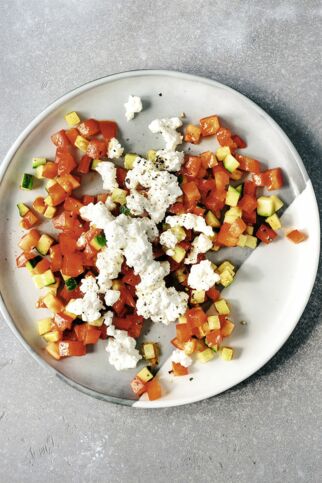 Tomaten-Gurken-Hüttenkäse