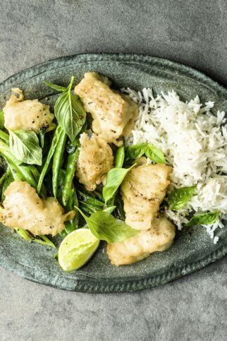 Kabeljau mit Zuckerschoten Kabeljau mit Zuckerschoten